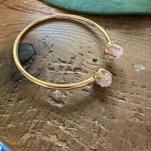 Elegant Gold and Pink Stone Bracelet
